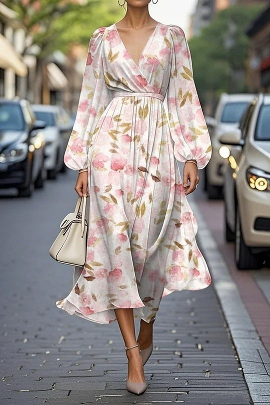 Bedrucktes Maxikleid mit Kapuze