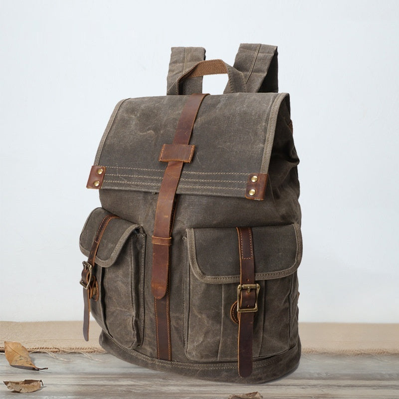 Vintage Reise-Rucksack aus Canvas