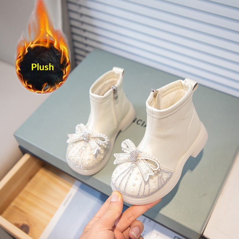Kinder Booties mit Strass und weicher Sohle