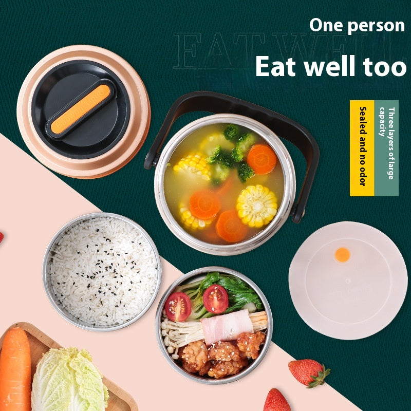 Thermos-Lunchbox aus Edelstahl, mehrlagig