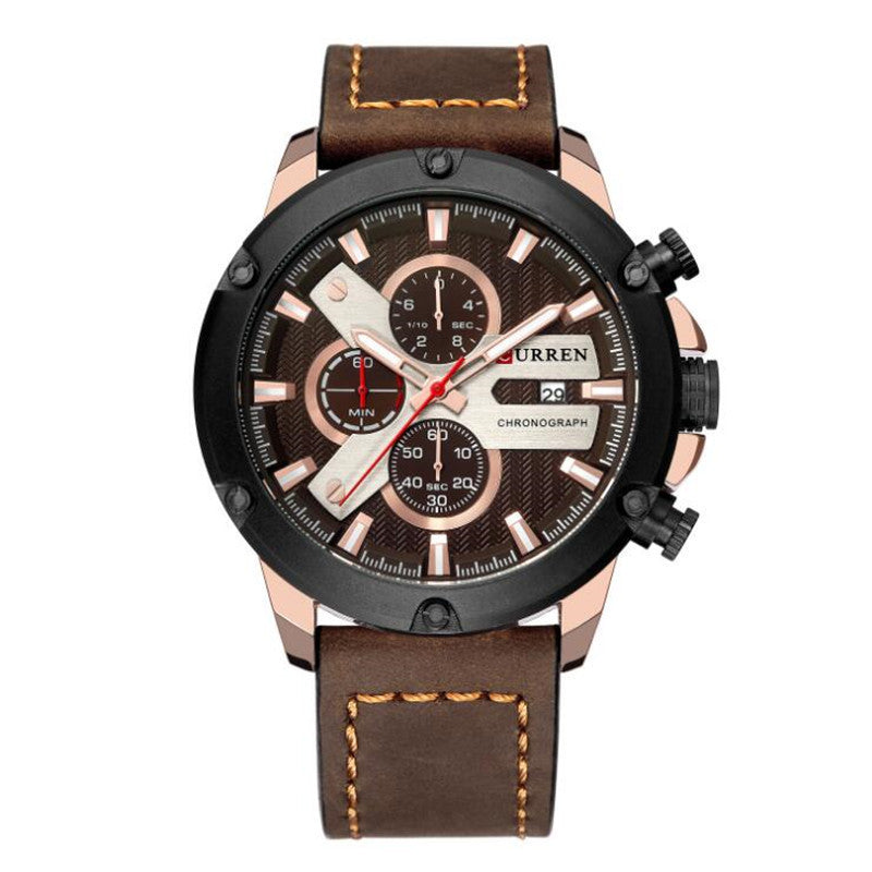 Herren-Quarzuhr mit sechs Zeigern und Kalender – Bild 3 | LuxeStyle