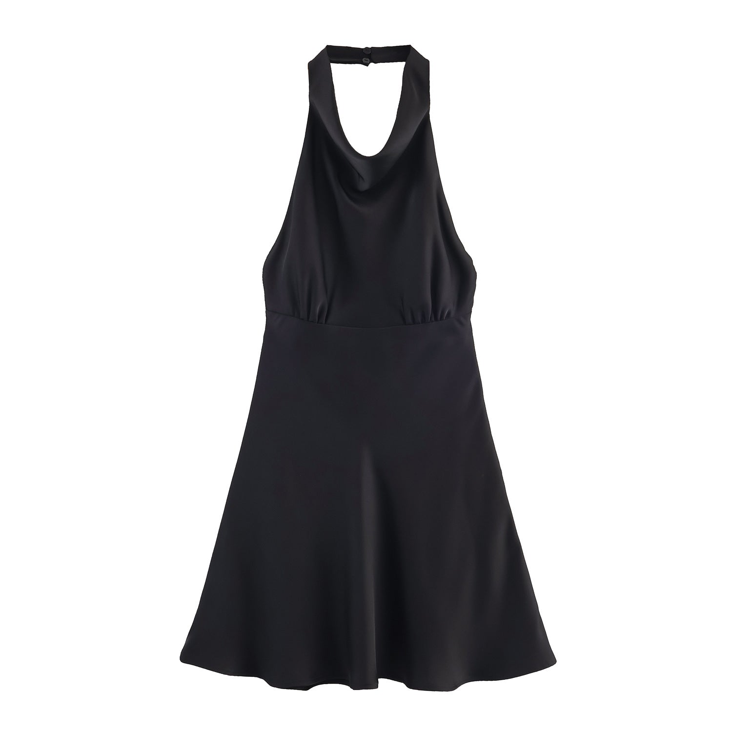 Kurzes Neckholder-Kleid aus Satin-Mix