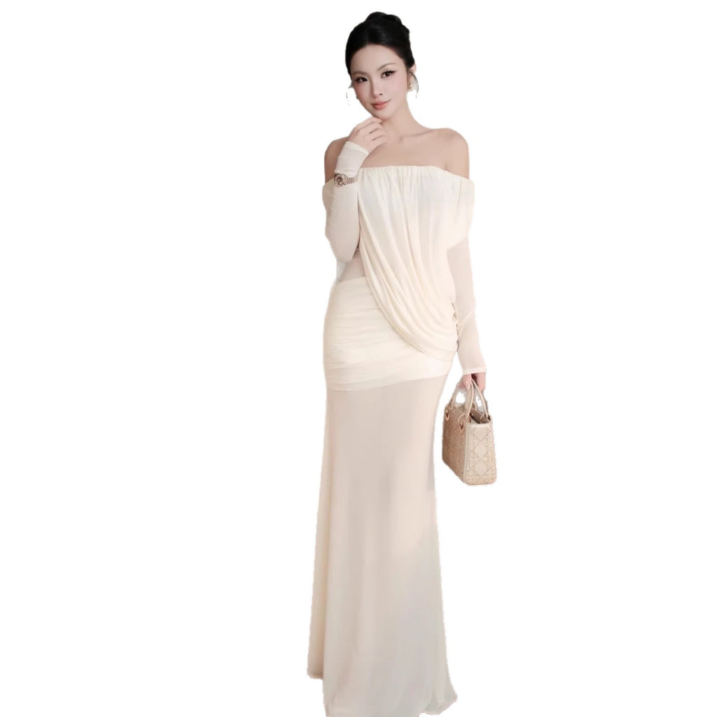 Off-Shoulder Kleid mit geradem Schnitt