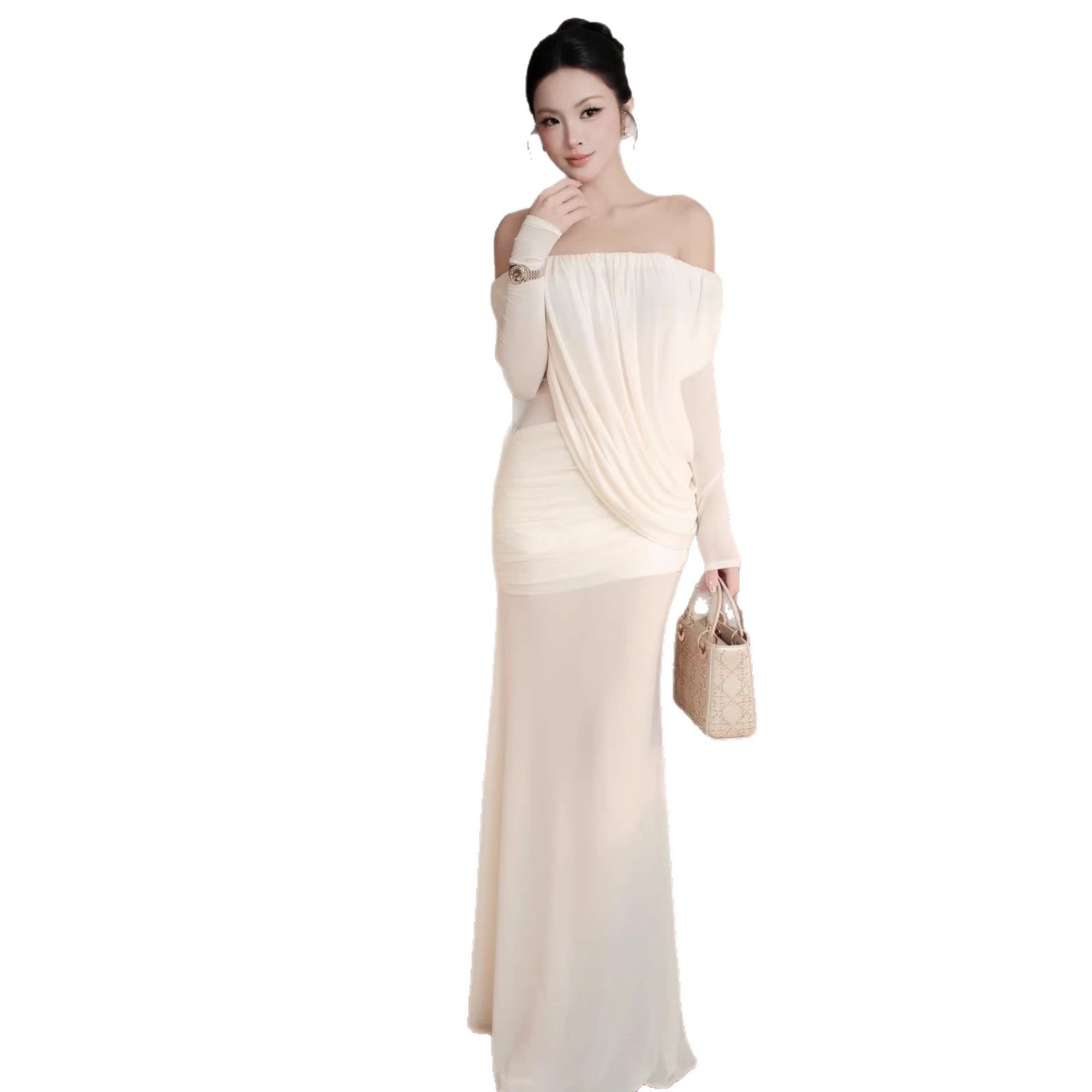 Off-Shoulder Kleid mit geradem Schnitt