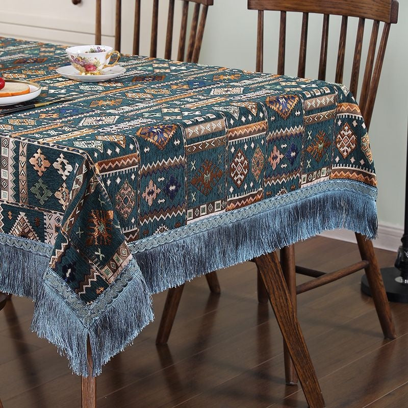 Tischdecke aus Chenille mit geometrischem Muster – Bild 6 | LuxeStyle