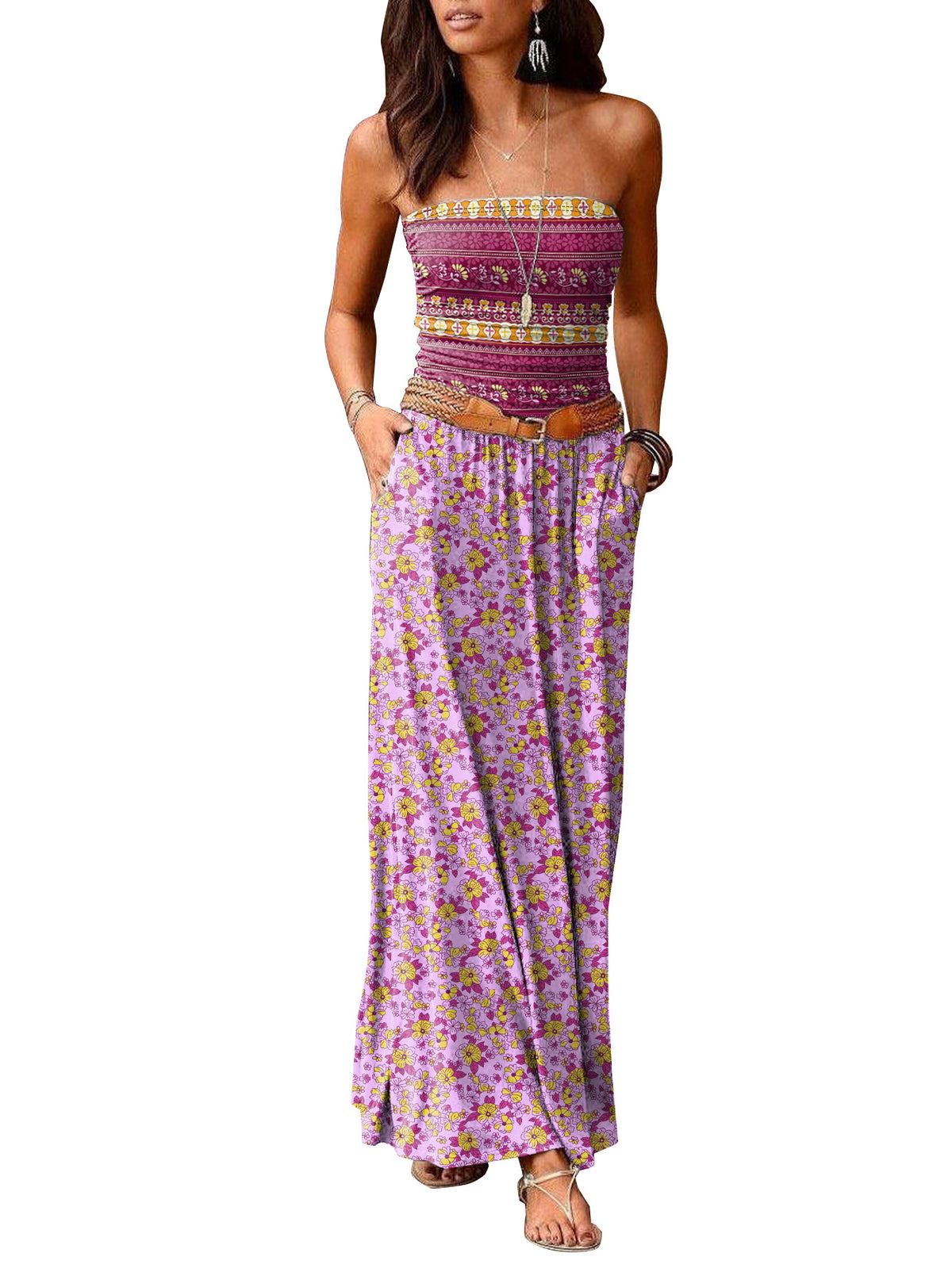 Damen trägerloses Off-Shoulder Maxikleid – Bild 4 | LuxeStyle
