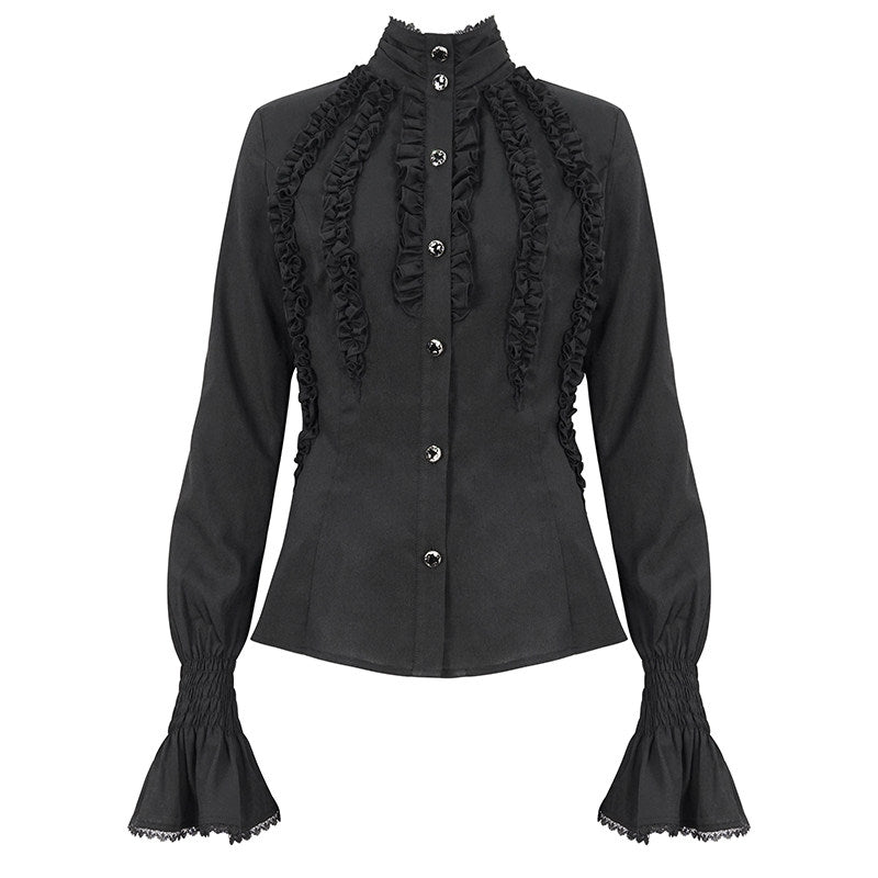 Weisse Bluse mit Falten