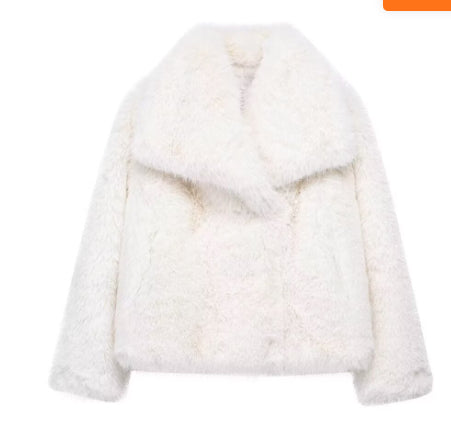 Winter Plüschjacke – Flauschige Lapel Jacke