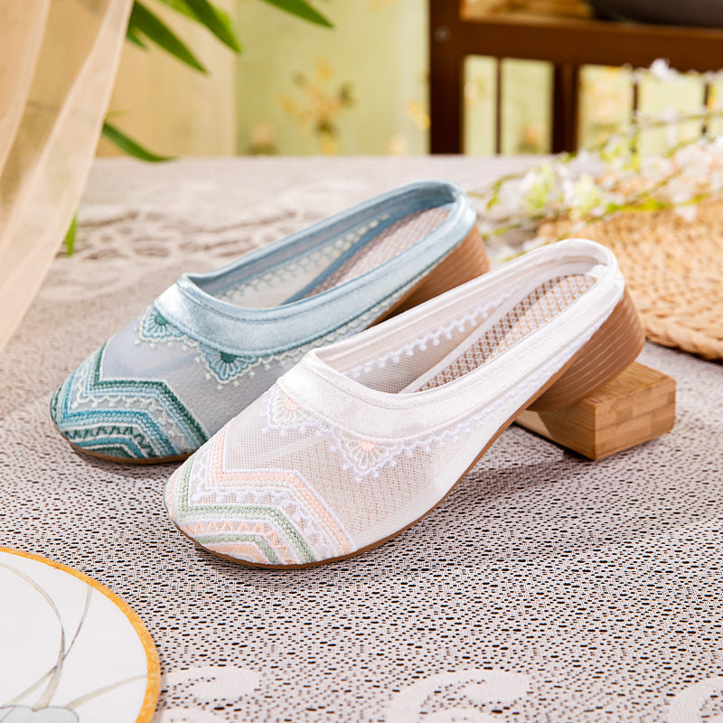 Sommer Mesh Bestickte Flats