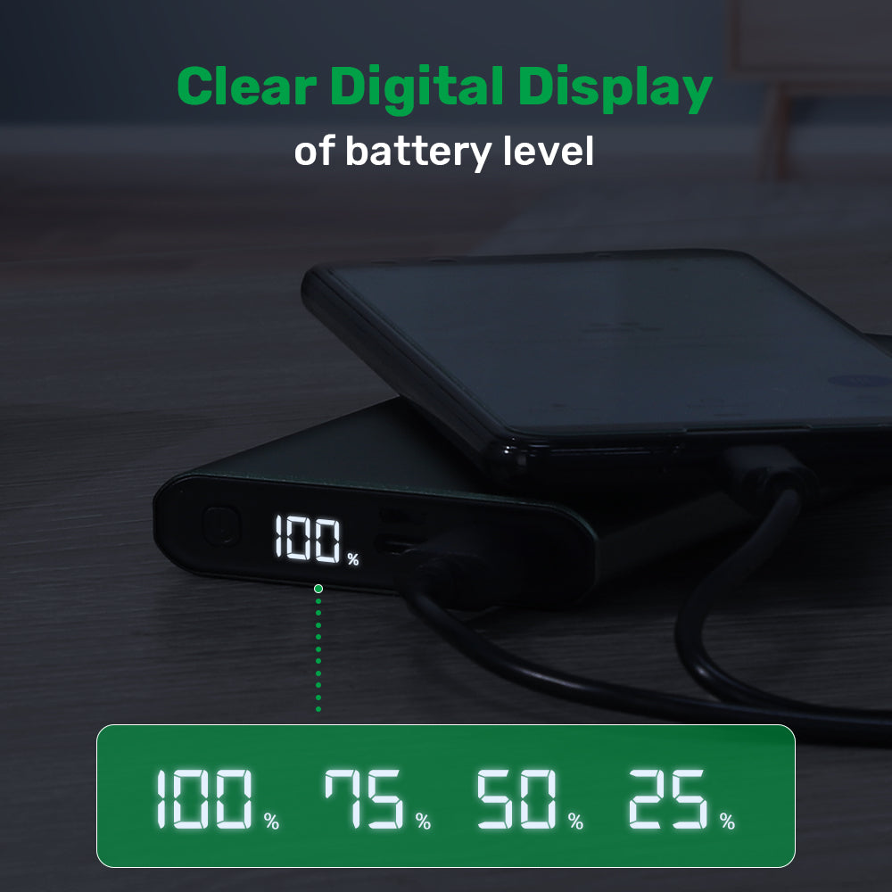 Powerbank mit Digitalanzeige, 10'000 mAh