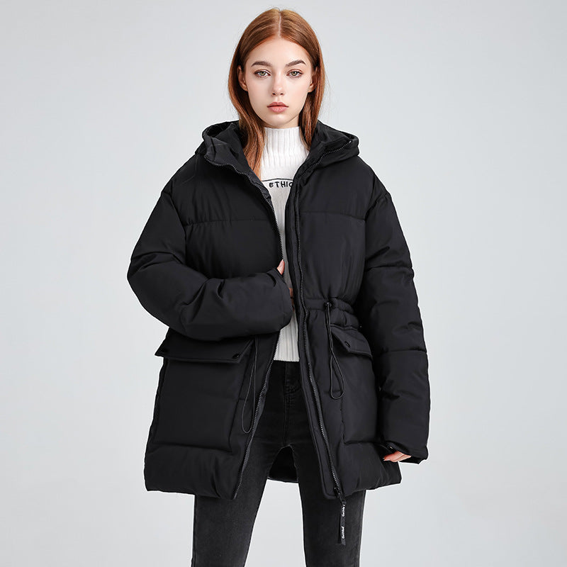 Daunen- und Baumwolljacke mit Kapuze | LuxeStyle