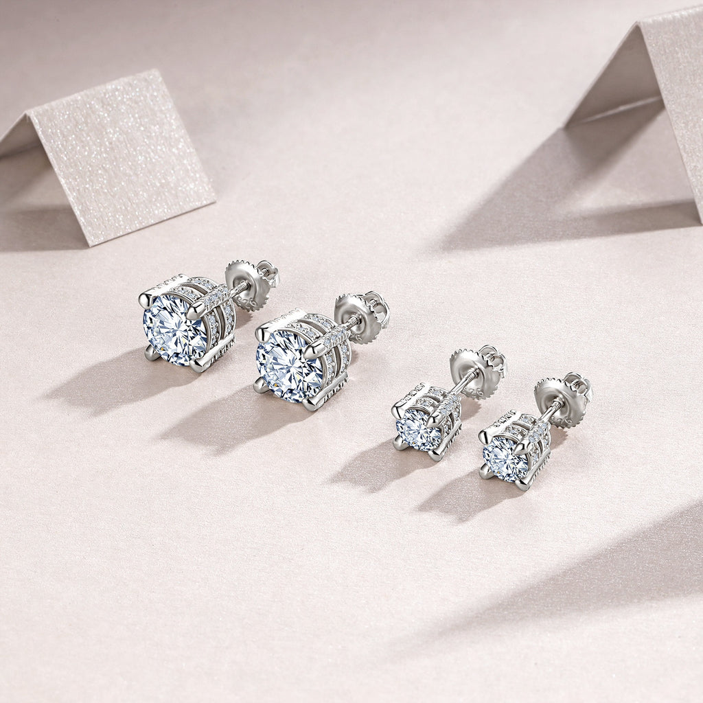 Moissanit-Ohrstecker «Duo» 0,5 & 2 ct · 925 Silber