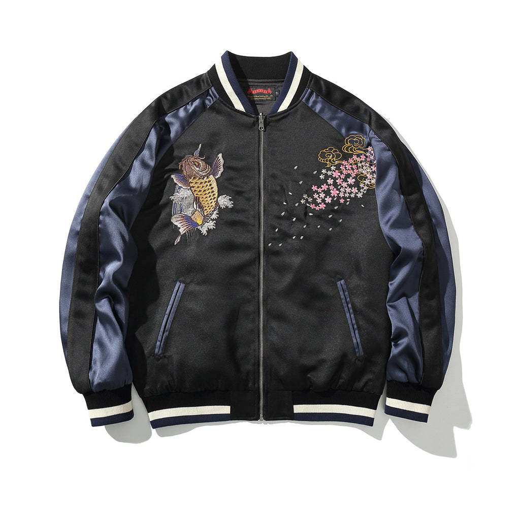 Herren-Jacke mit Koi-Stickerei – Bild 2 | LuxeStyle