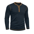 Herren Langarmshirt mit Farbblock Henley – Bild 1 | LuxeStyle