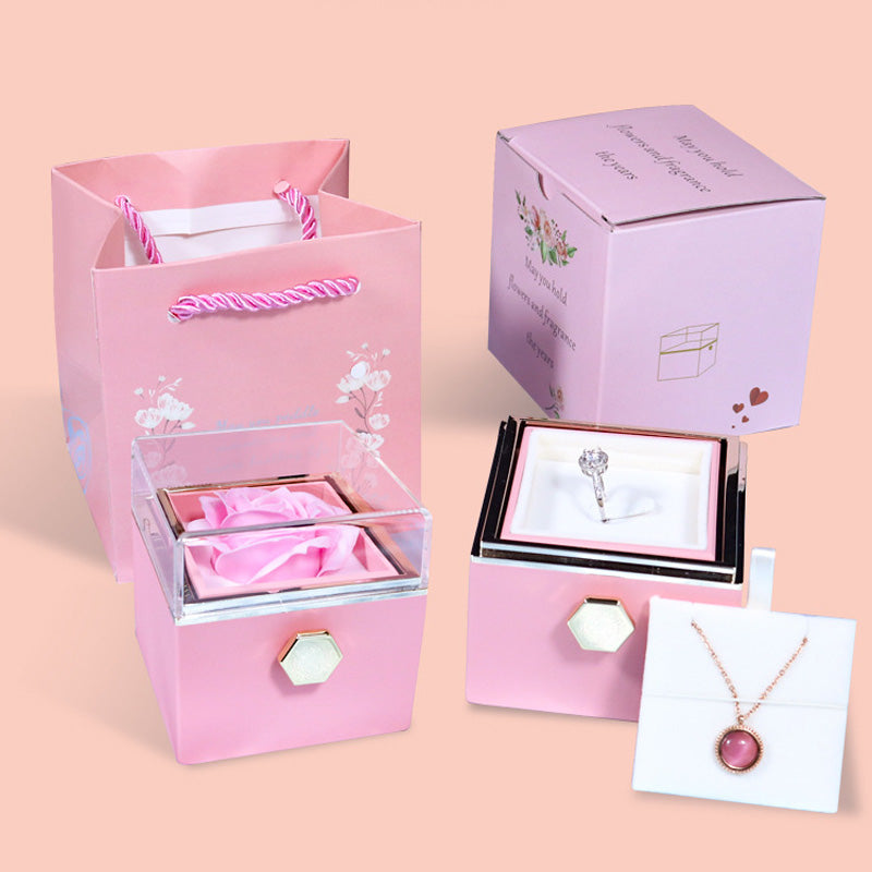 Drehbare Rosen-Schmuckbox