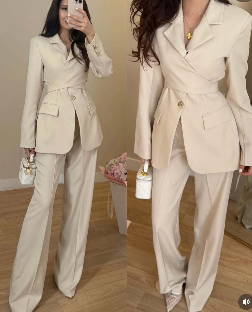 Damen Blazer und Hose mit geradem Bein