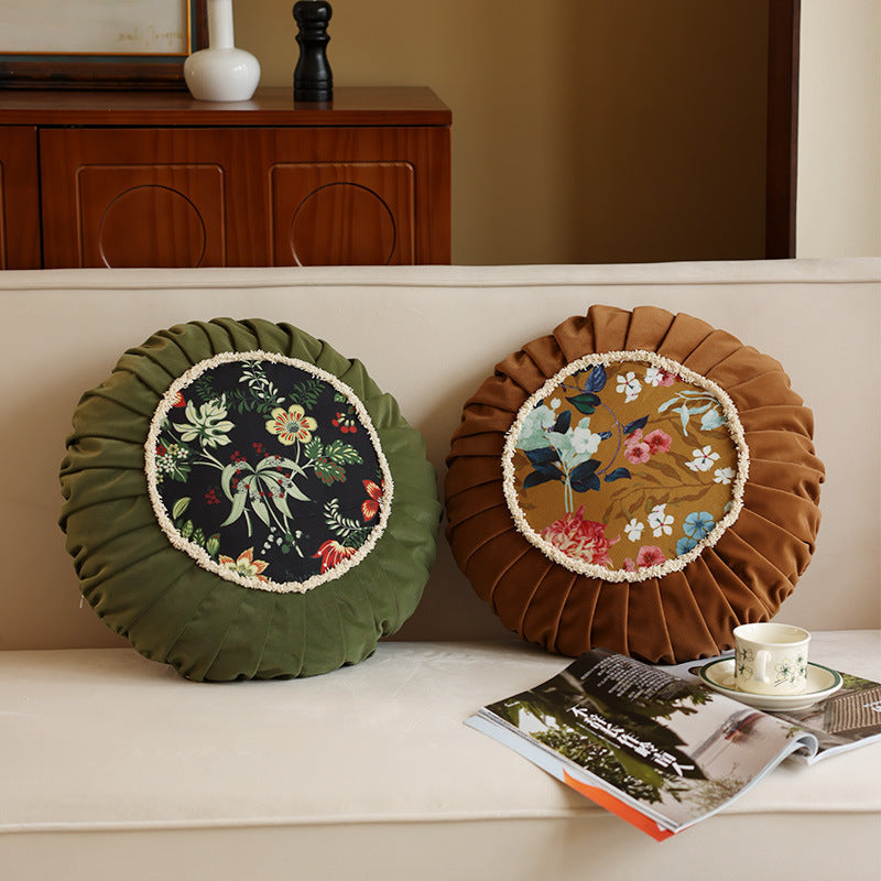 Rundes Kissen mit Blumenmuster – Bild 6 | LuxeStyle