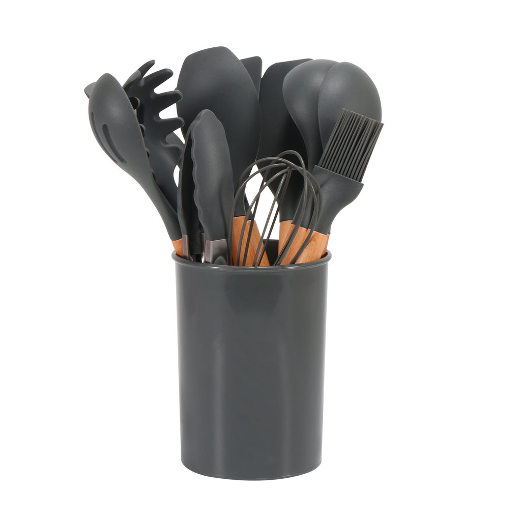 Silicone Kochgeschirr-Set mit Holzgriff · 12 Stück – Bild 2 | LuxeStyle