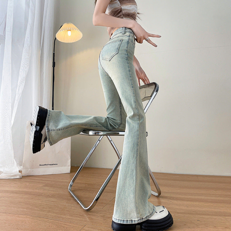 Hellblaue amerikanische Flared Damenjeans