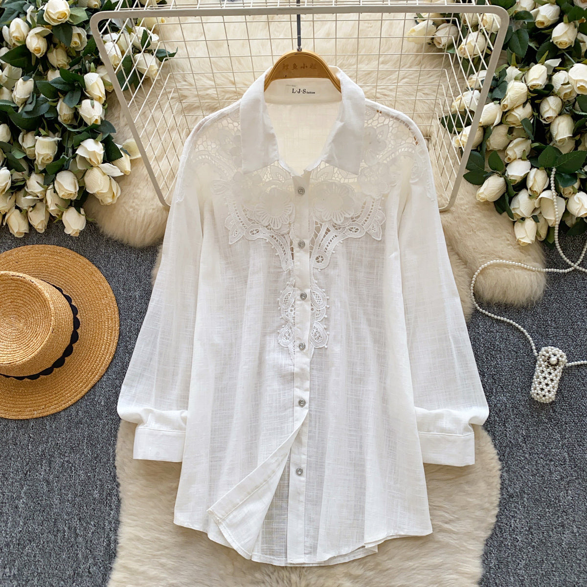 Besticktes Shirt im französischen Stil – Bild 2 | LuxeStyle