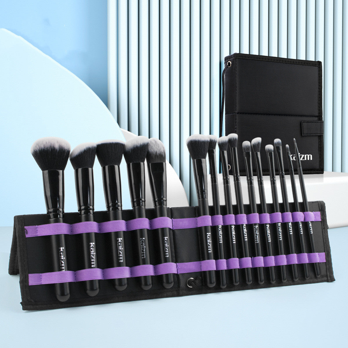 15-teiliges Premium Make-up Pinselset Schwarz – Bild 9 | LuxeStyle