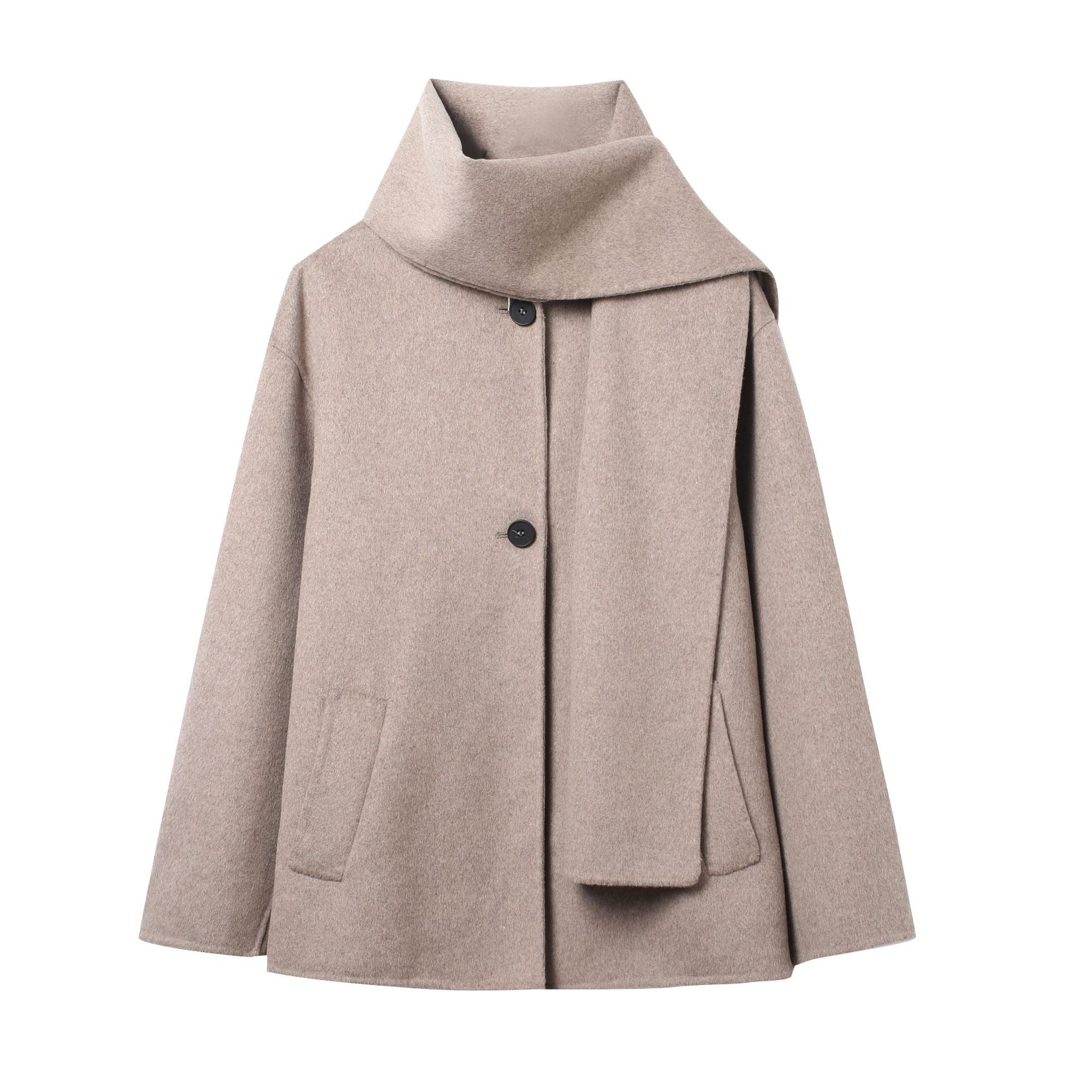 Eleganter Damen-Kurzmantel mit Schal