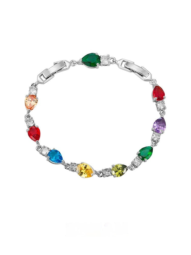 Farbig besetztes Diamant-Tennisarmband – Bild 6 | LuxeStyle