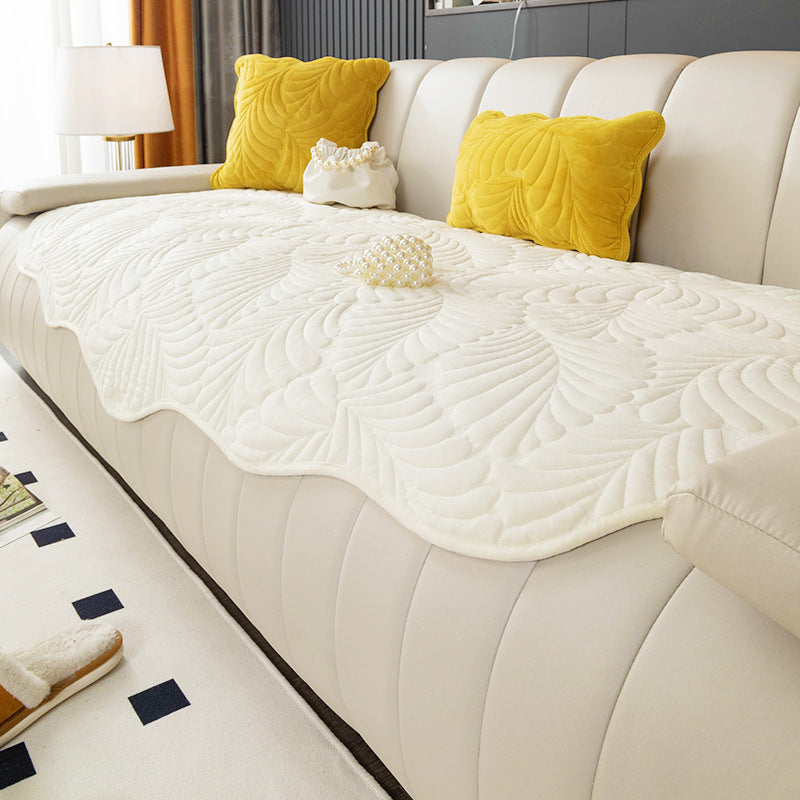 Sofa-Kissen aus Samt mit Bananenblatt-Muster