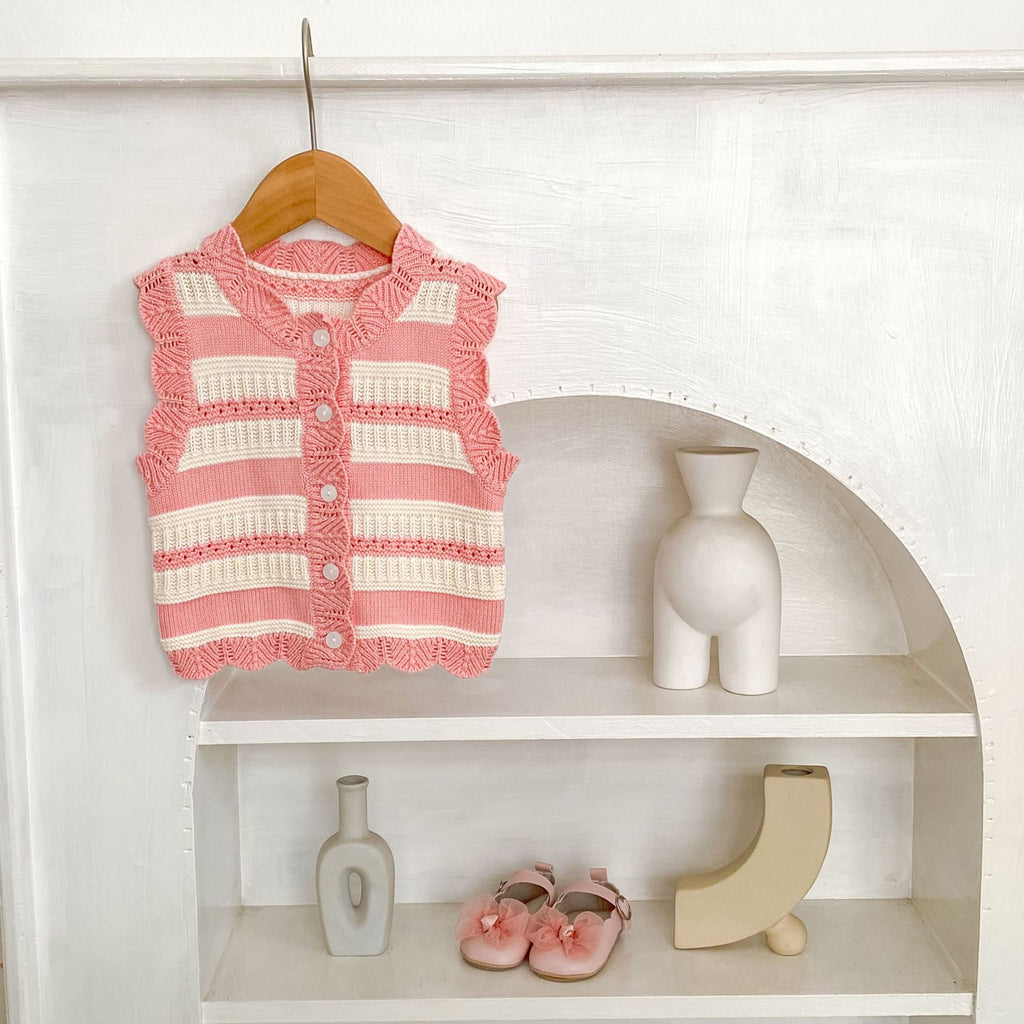 Baby Strickweste mit Streifen – Bild 4 | LuxeStyle