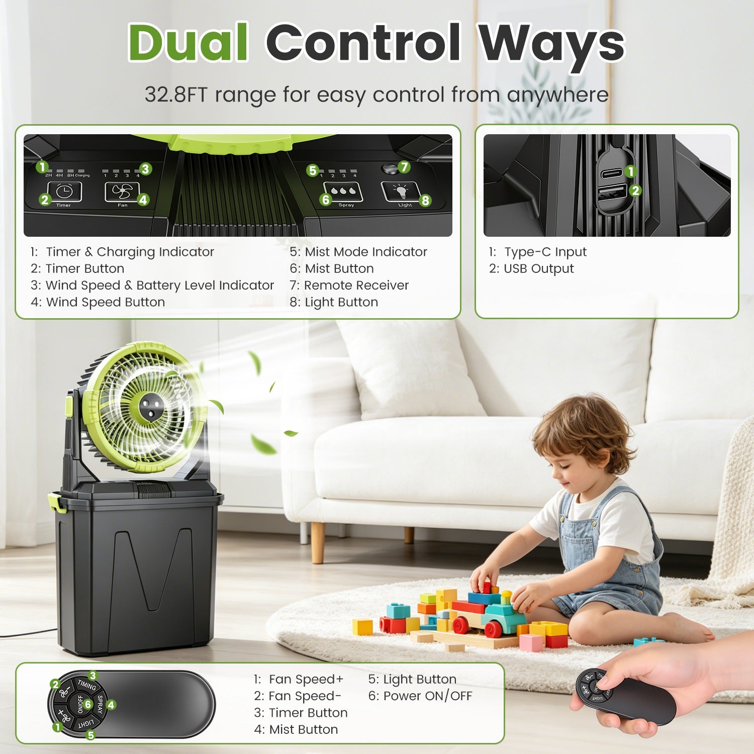 Misting-Fan mit 5 Funktionen