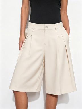 High-Waist Weite-Bein Shorts