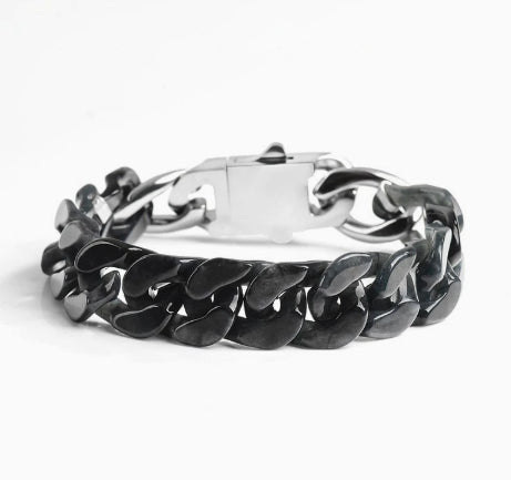 Jadeit-Titan-Armband im Cuban-Stil