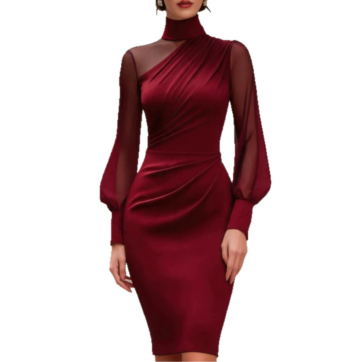 Elegantes Midi-Strickkleid mit Rollkragen – Bild 4 | LuxeStyle