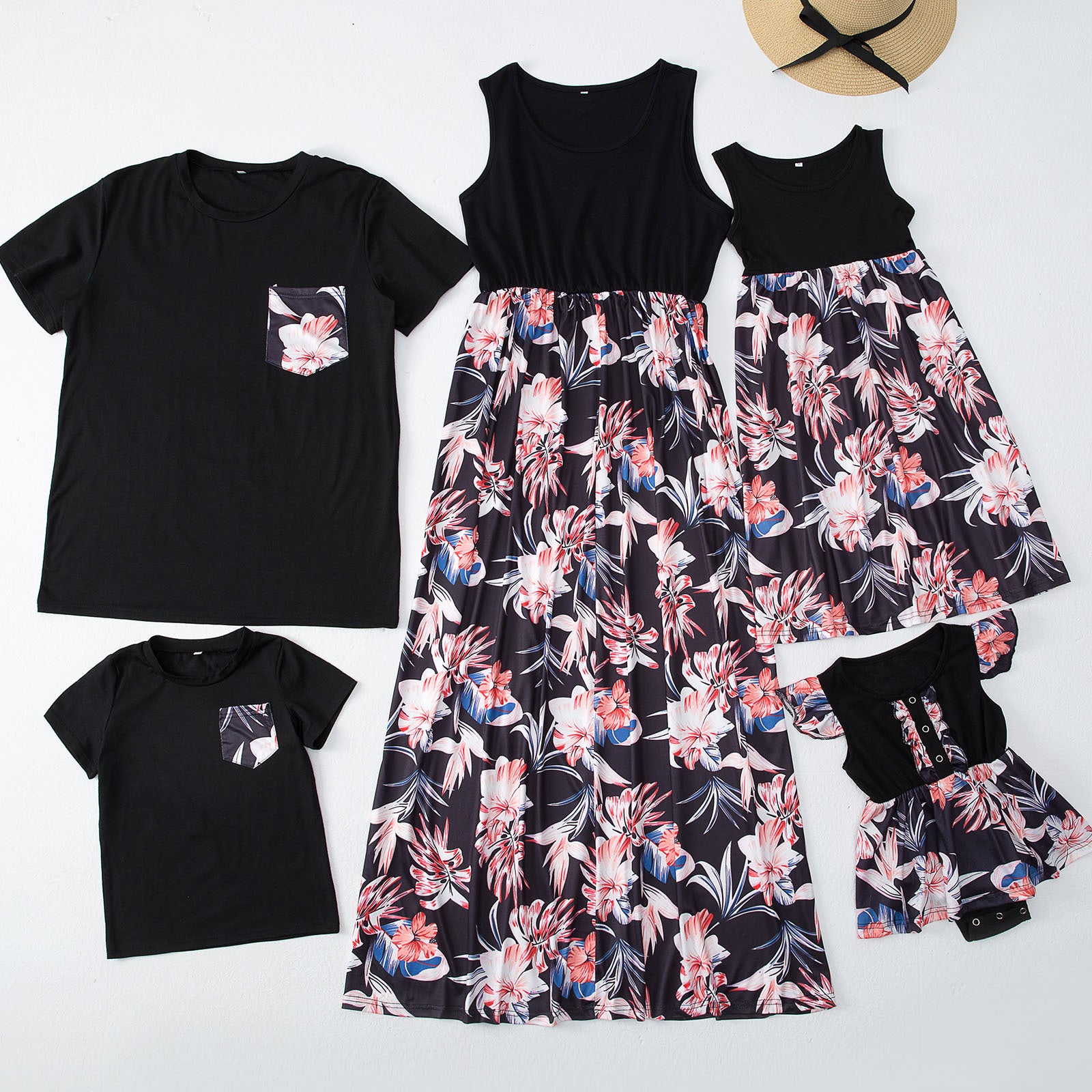 Partnerlook Langarmkleid mit Print