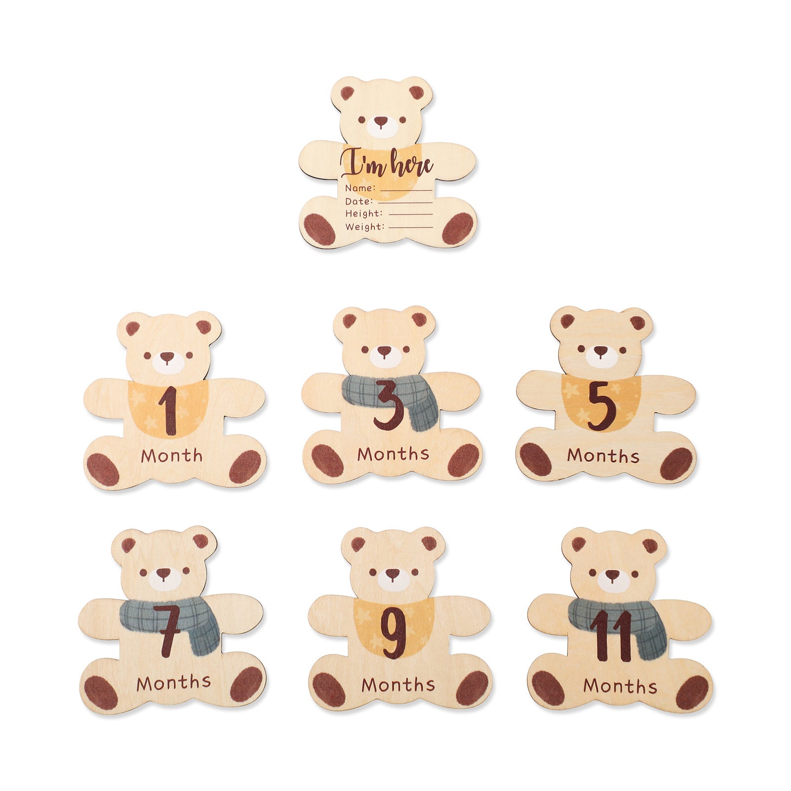 Meilenstein-Display aus Holz für Babyfotos