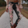 Gerade geschnittene Jeans mit Blumenprint