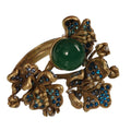 Verstellbarer Ring mit grüner Kamelie