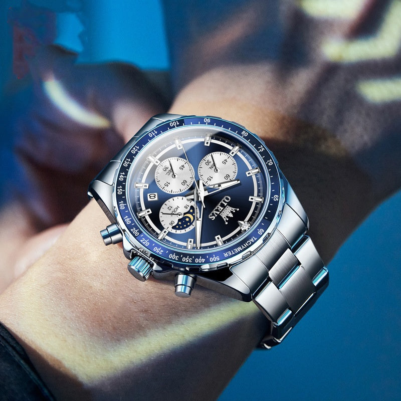Herren Sport Quarzuhr mit Stahlband