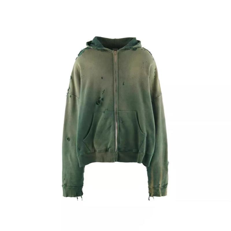 St Michael Distressed Zip-Up Hoodie