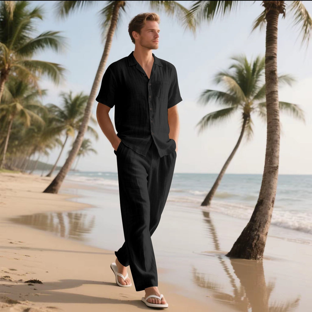 Atmungsaktives Kurzarmhemd & Hose Set – Bild 3 | LuxeStyle