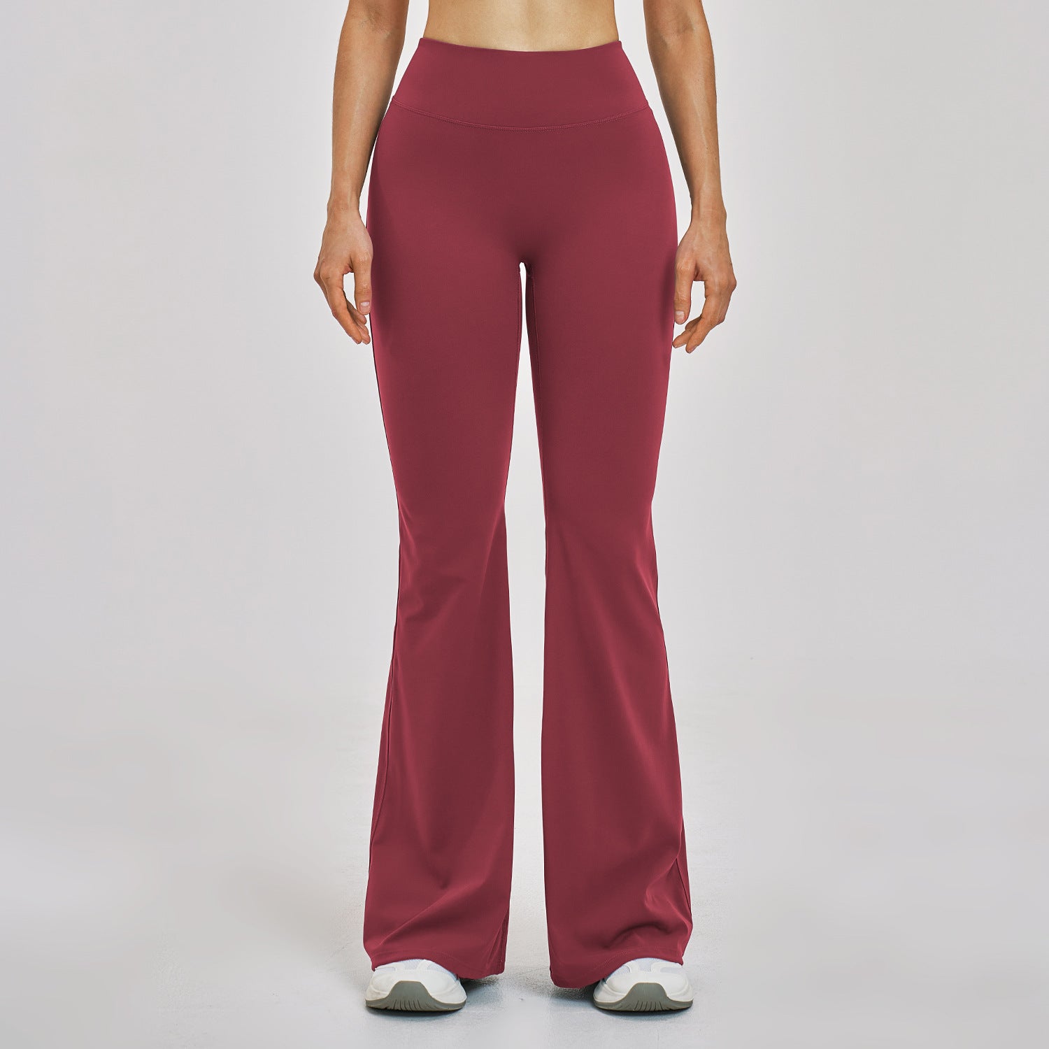 High-Waist Fitnesshose mit leicht ausgestelltem Bein