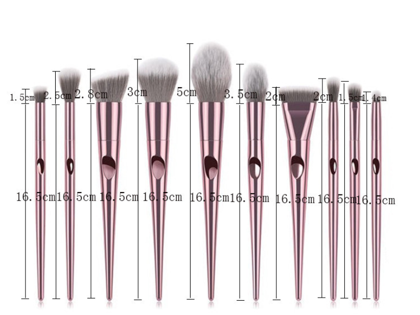 10 Make-up Pinsel mit langem Stiel