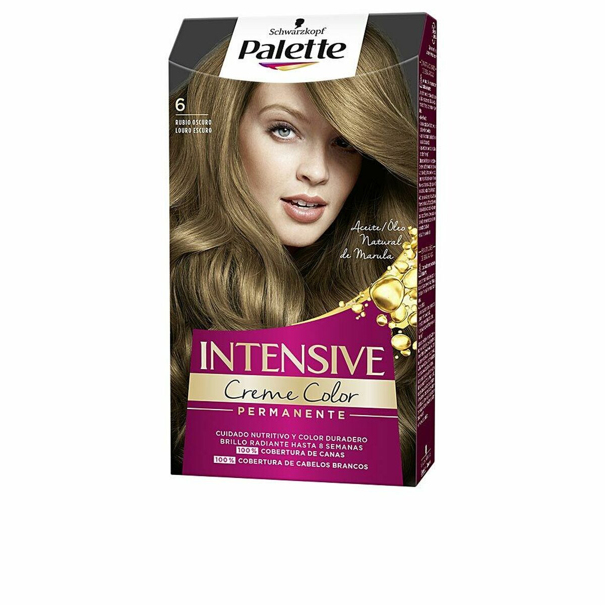 Dauerfärbung Schwarzkopf Palette Intensive Nº 6-Rubio Oscuro (1 Stück)