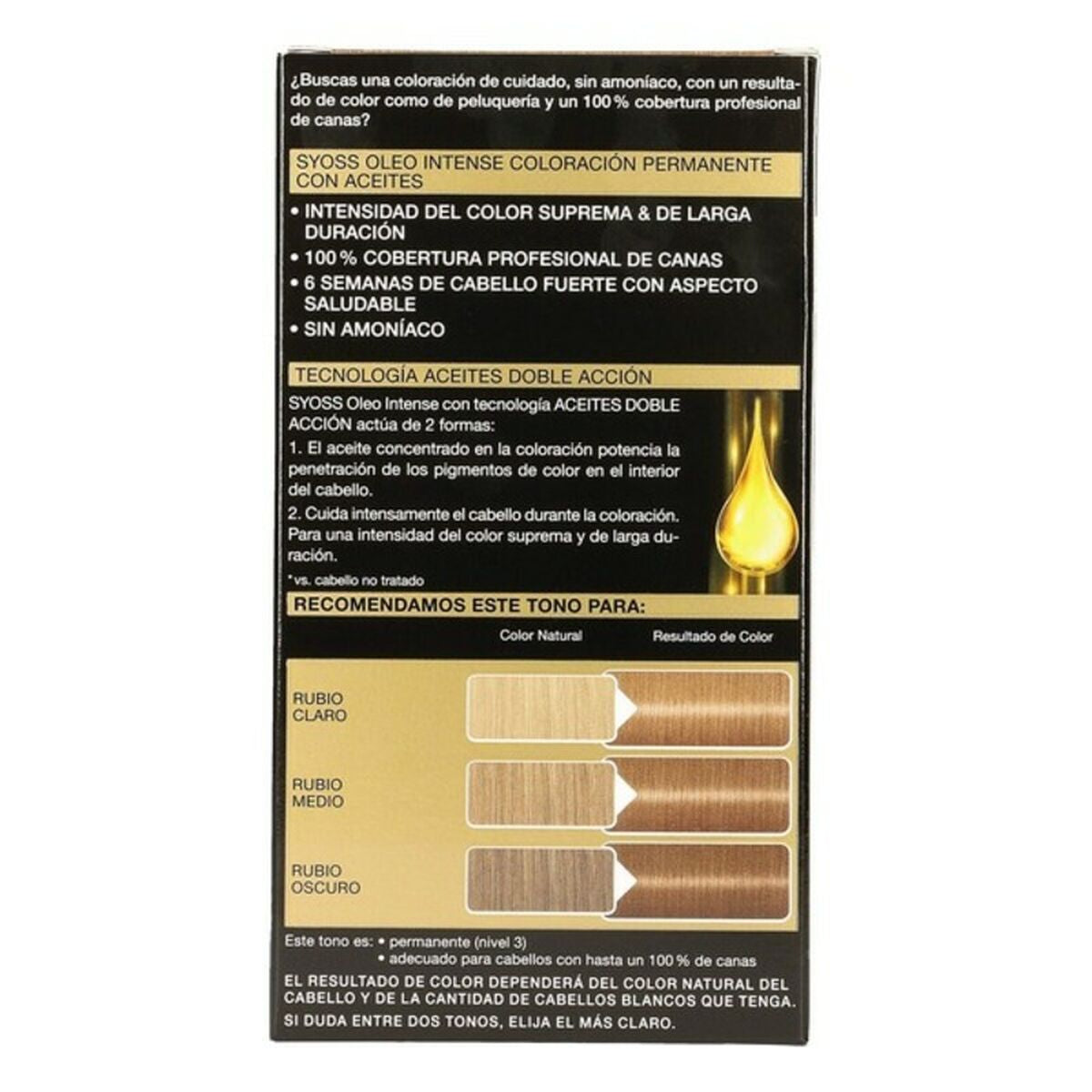 Dauerfärbung Syoss Olio Intense natürlich Blond Nº 7,10 Platinblond Nº