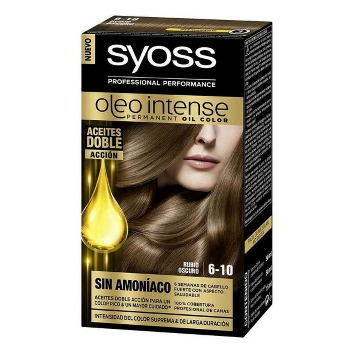 Dauerfärbung Syoss Olio Intense Dunkelblond Nº 6,10 Platinblond Nº 6.1