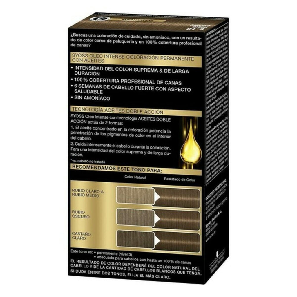 Dauerfärbung Syoss Olio Intense Dunkelblond Nº 6,10 Platinblond Nº 6.1