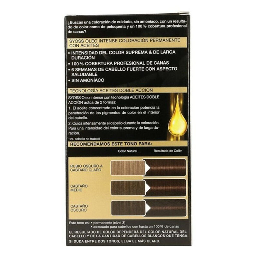 Dauerfärbung Syoss Olio Intense Kastanie Nº 3,10 Platinblond Nº 3.10-C