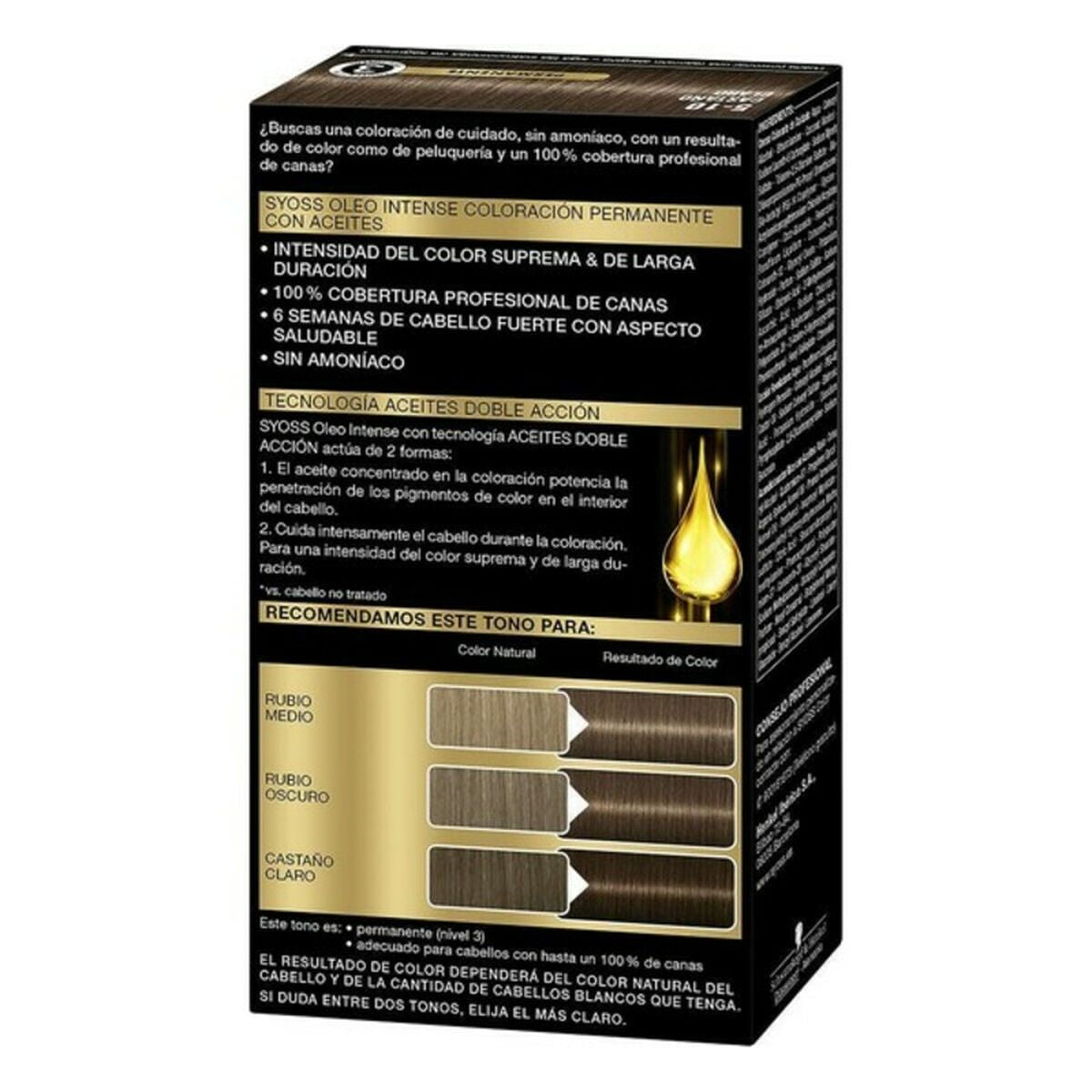 Dauerfärbung Syoss Olio Intense Kastanie hell Nº 5,10 Platinblond Nº 5