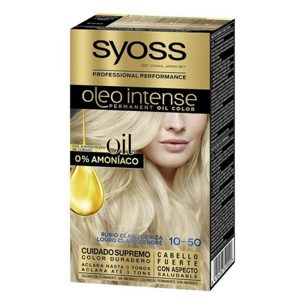 Dauerfärbung Syoss Olio Intense Helles Aschblond Nº 10,50 Platinblond
