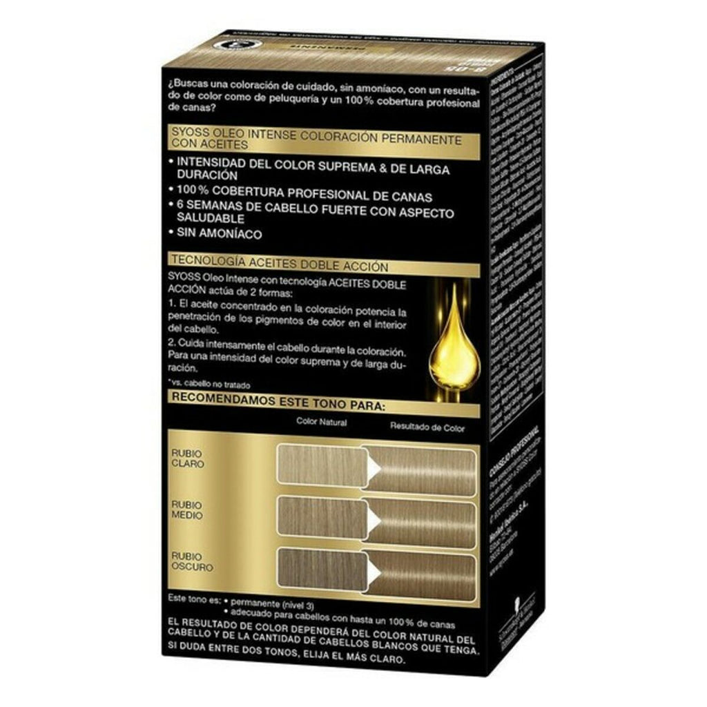 Dauerfärbung Syoss Olio Intense Beige Blond Nº 8,05 Platinblond Nº 8.0